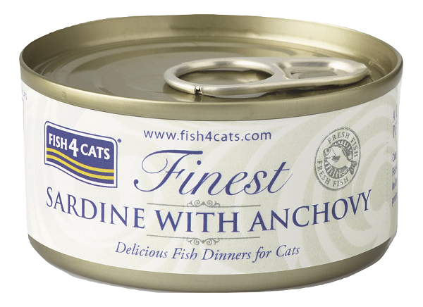 70克 Fish4Cats sardine with achovy 沙甸魚鳳尾魚貓罐頭x10罐, 泰國製造